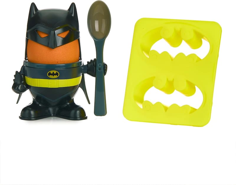 Batman Frühstücksset – Offizielles DC Comics Geschenk mit Eierbecher, Löffel und Toastschneider