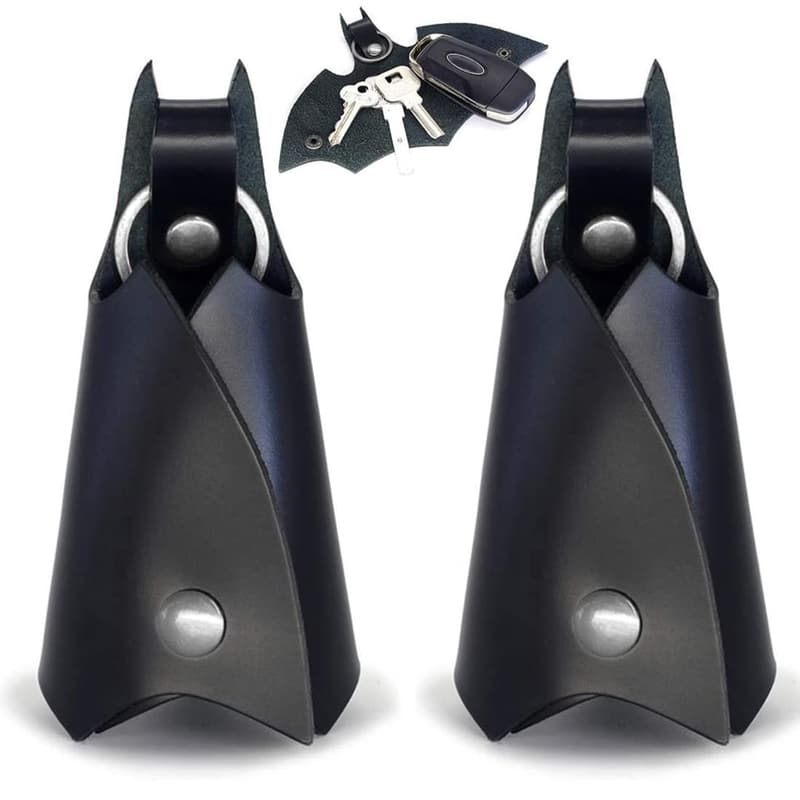 Batman Schlüsselanhänger mit Leder-Schlüsseletui für Autoschlüssel