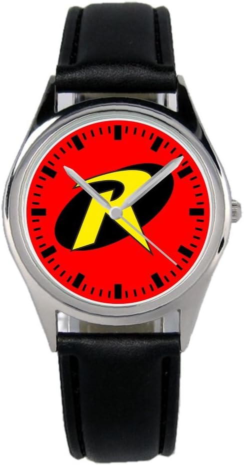 Batman Robin Armbanduhr für Fans – Unisex Analog mit Lederarmband, 36mm