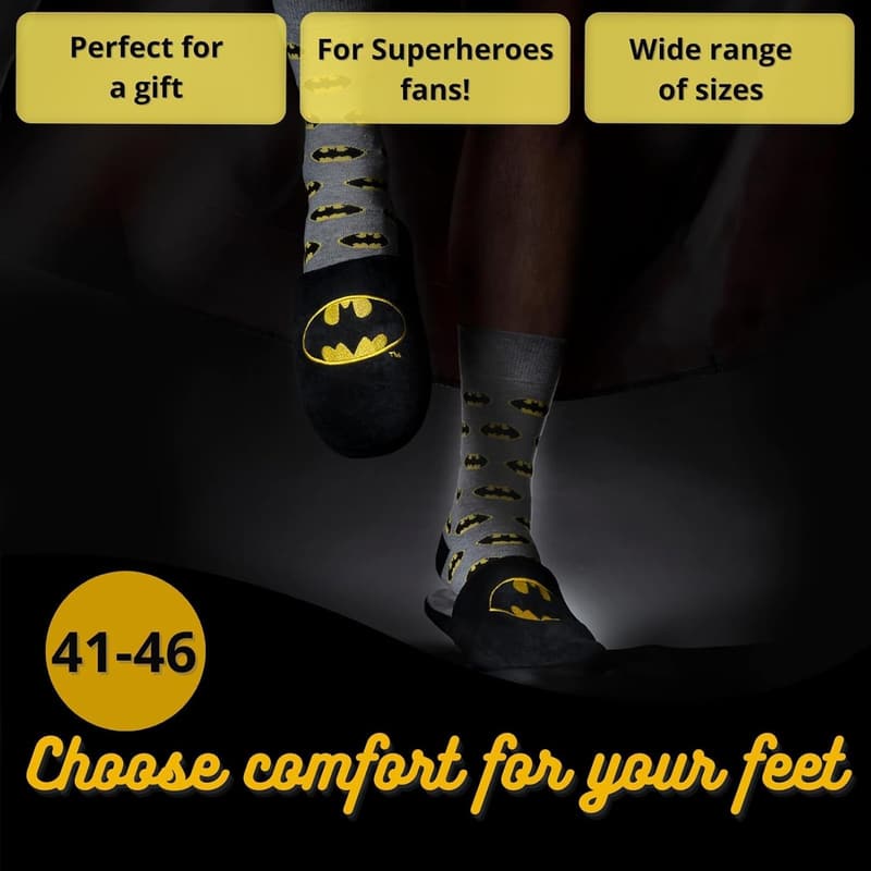 Batman Hausschuhe für Herren – Lustige Cozy Slipper in 3 Größen