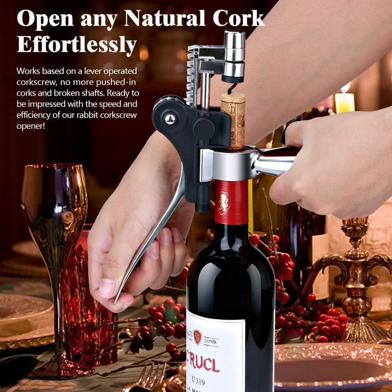 Premium Wein Geschenkset mit Korkenzieher und Vakuumverschluss für Paare