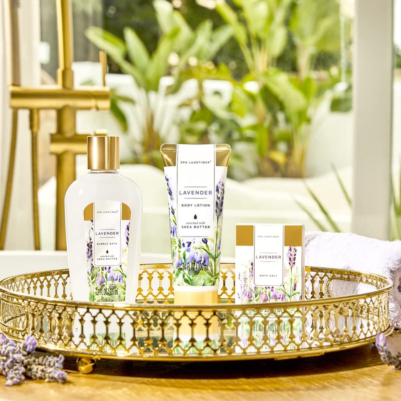 Lavendelduft Wellness-Set für Frauen - 8tlg. Bade Geschenkset