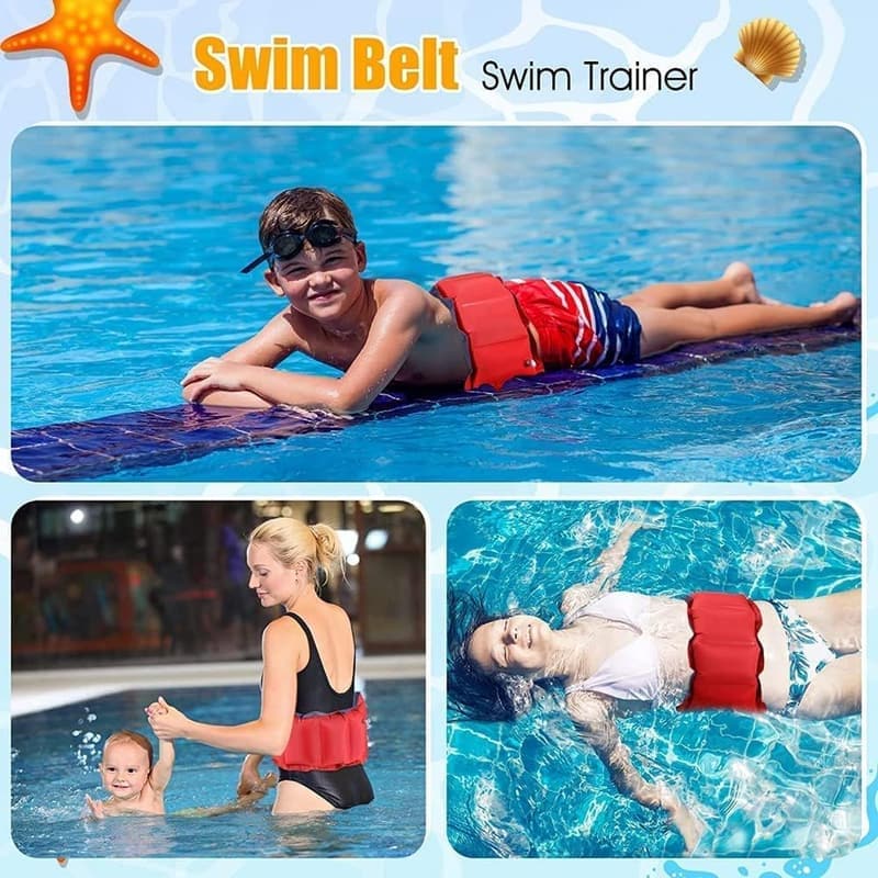 2er Set Schwimmgürtel, aufblasbare Trainingshilfe, verstellbar für Kinder und Erwachsene