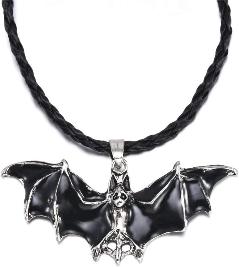 Gothic Fledermaus-Anhänger Halskette aus Silber für Damen und Herren