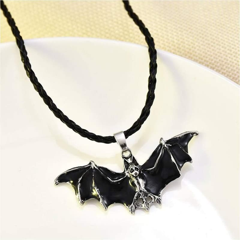 Gothic Fledermaus-Anhänger Halskette aus Silber für Damen und Herren