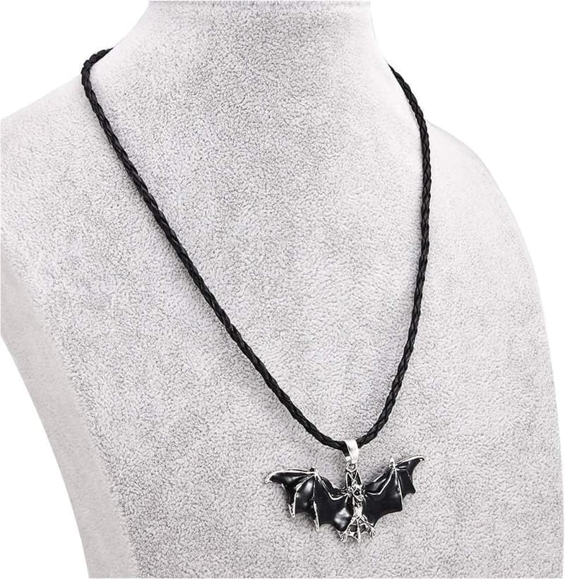 Gothic Fledermaus-Anhänger Halskette aus Silber für Damen und Herren