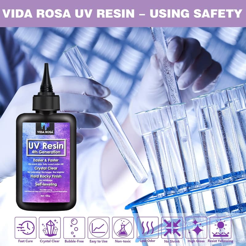 VidaRosa UV-Harz-Set für DIY Schmuckherstellung, kristallklar, schnelltrocknend