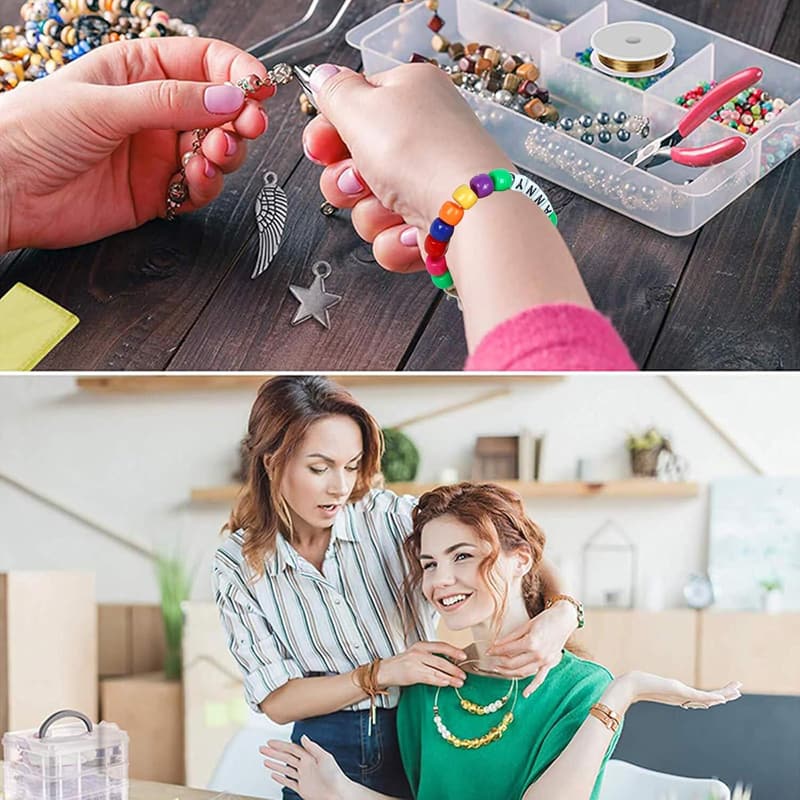 Schmuck Basteln Set mit Zangen und Perlen für Frauen und Mädchen