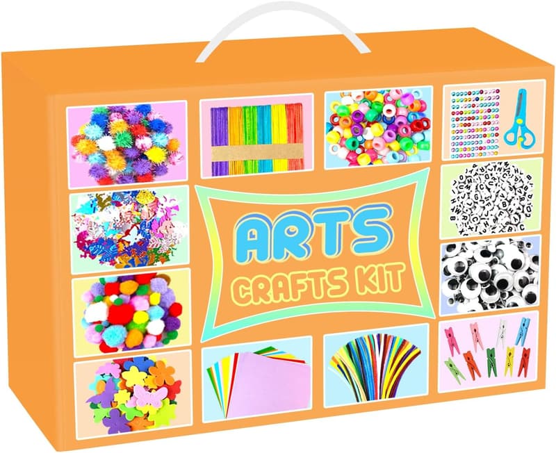 Bastelset für Kinder – 2000 Teile DIY Bastelkoffer für 4-12 Jahre