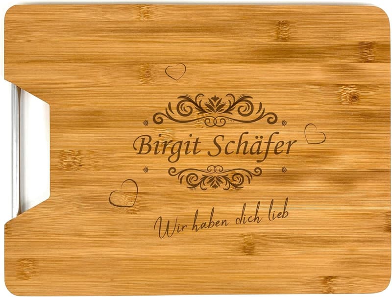 Personalisierte Holz-Schneidebrett mit Gravur für Geburtstagsgeschenke