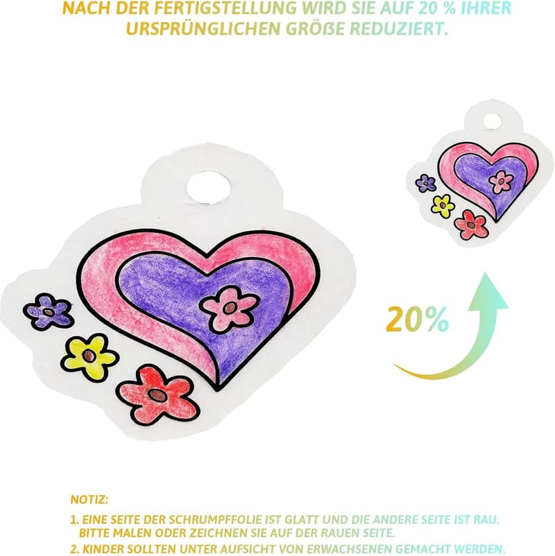 Schrumpffolie Set für DIY-Projekte – 20 leere A5 Blätter