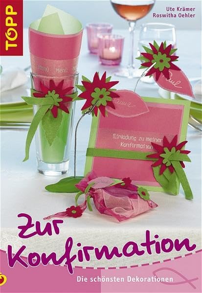 Konfirmationskarten und Tischdekorationen mit Vorlagen und Hüllen