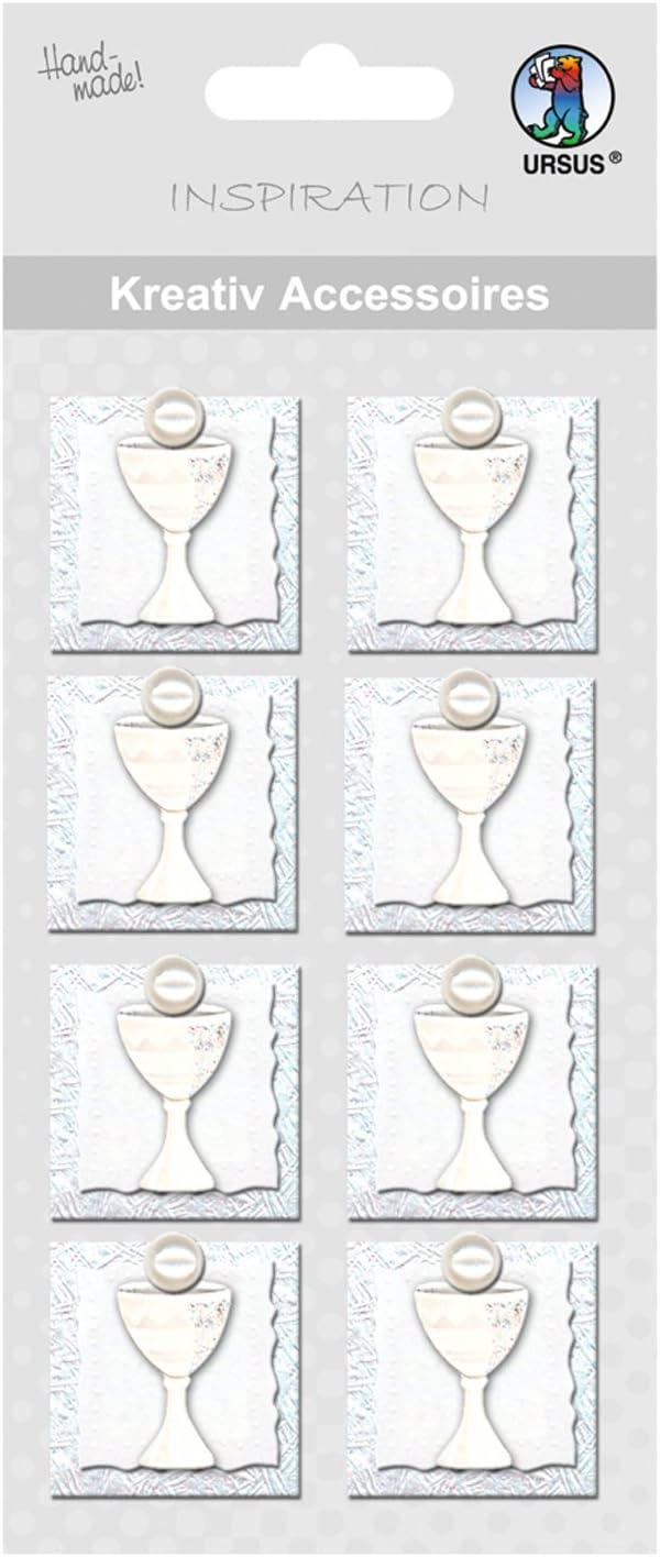 Kreative Silberkelche, 8 Stück, selbstklebend für Scrapbooking und Geschenke