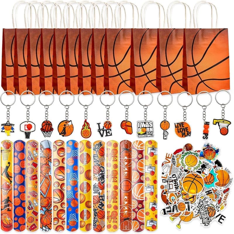 Basketball Party Set mit 86 Teilen, Geschenktüten & Zubehör für Kinder