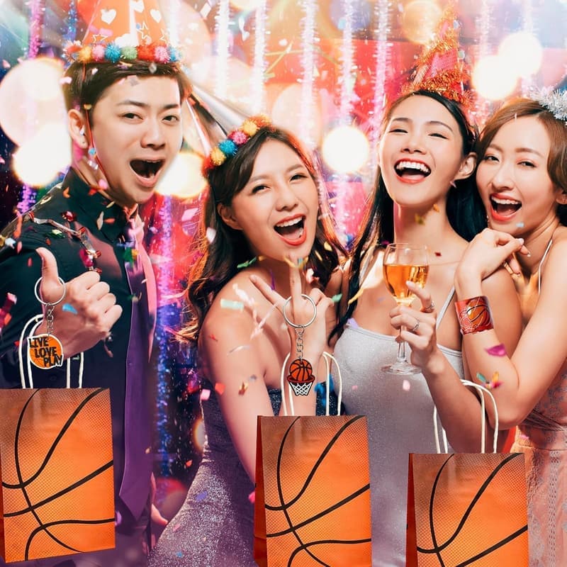 Basketball Party Set mit 86 Teilen, Geschenktüten & Zubehör für Kinder