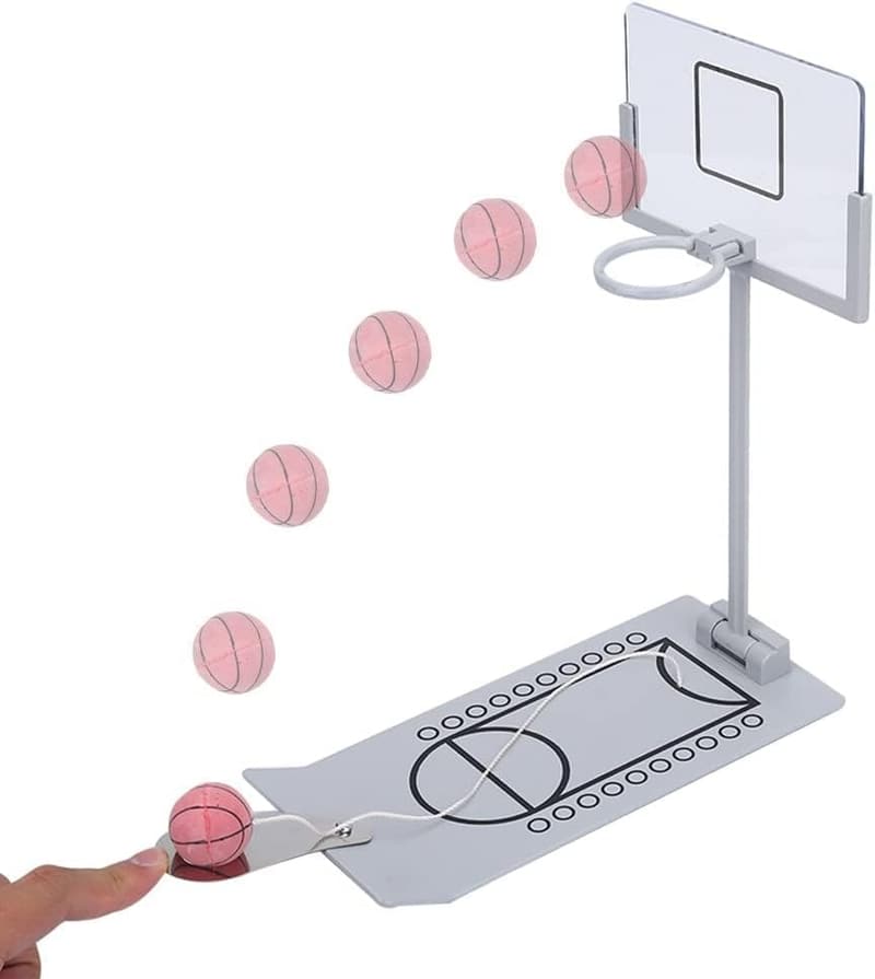 Mini Tisch Basketballspiel aus Metall – Zusammenklappbarer Fingerbasketball für Büro und Freizeit