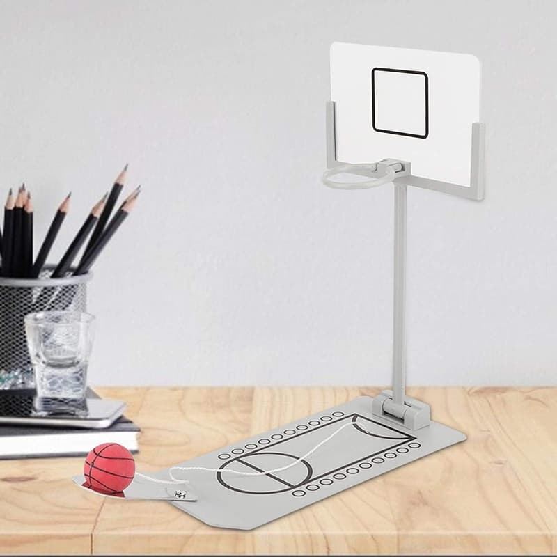 Mini Tisch Basketballspiel aus Metall – Zusammenklappbarer Fingerbasketball für Büro und Freizeit