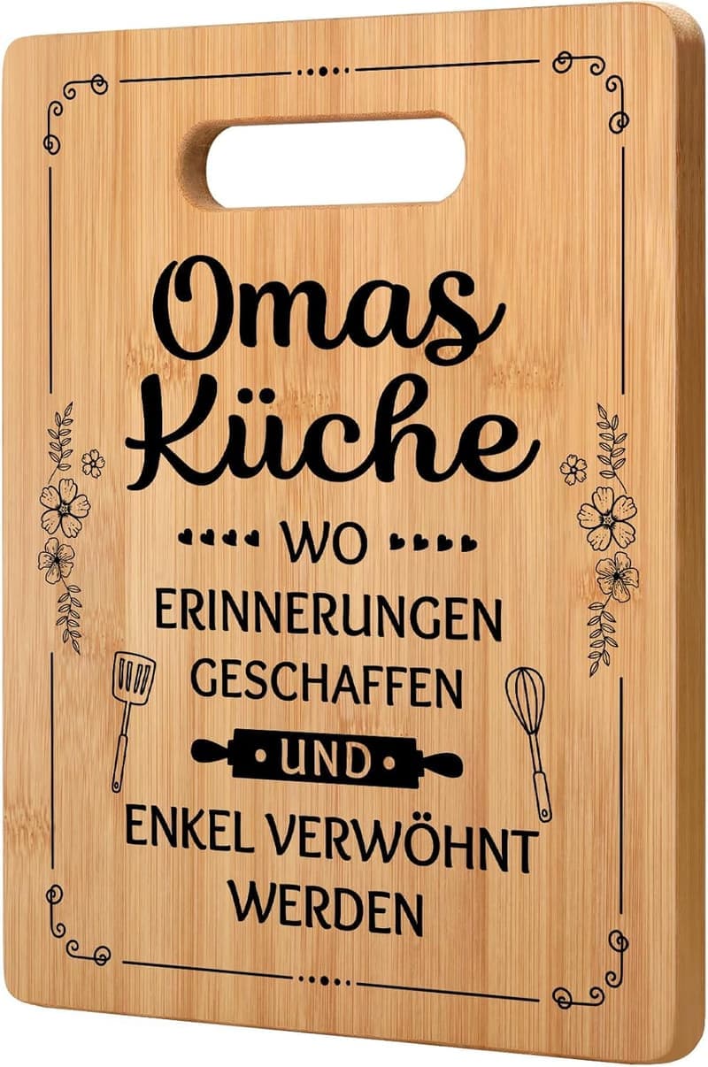 Muttertagsgeschenk: Bambus Schneidebrett für Oma