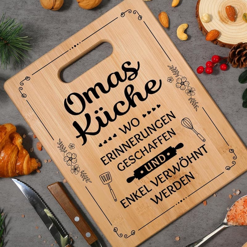 Muttertagsgeschenk: Bambus Schneidebrett für Oma