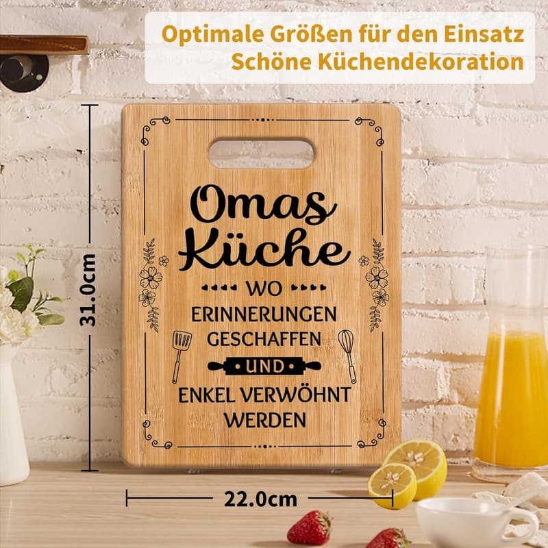 Muttertagsgeschenk: Bambus Schneidebrett für Oma