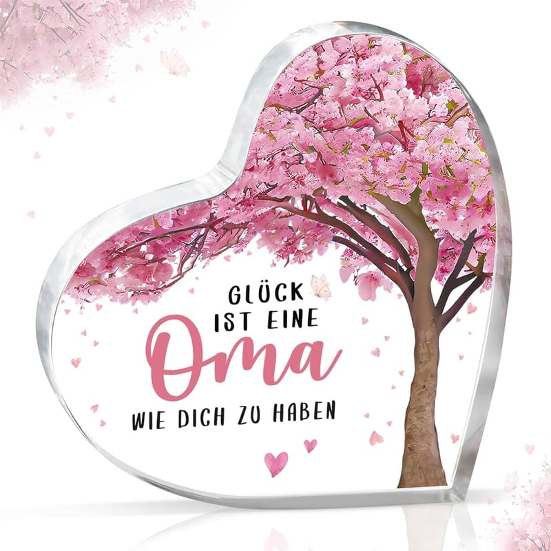 Herzförmige Acryl-Heimdekoration für Oma zum Muttertag