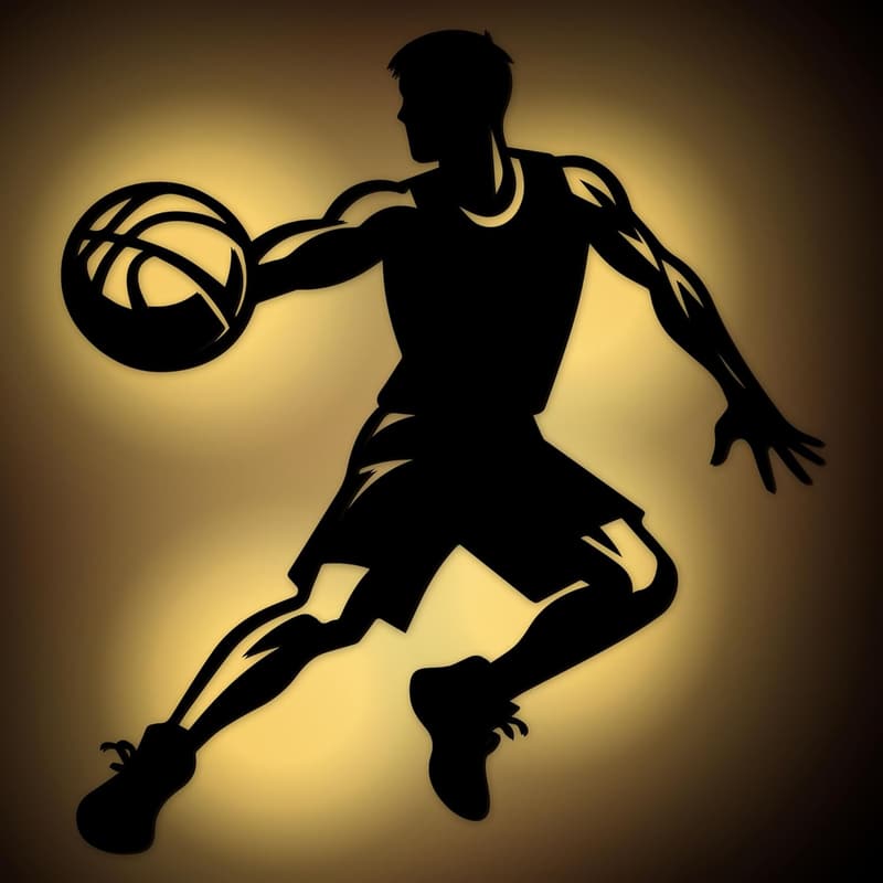 Basketball LED-Lampe aus MDF-Holz | Batteriebetriebenes Selbstbauset für Kinderzimmer
