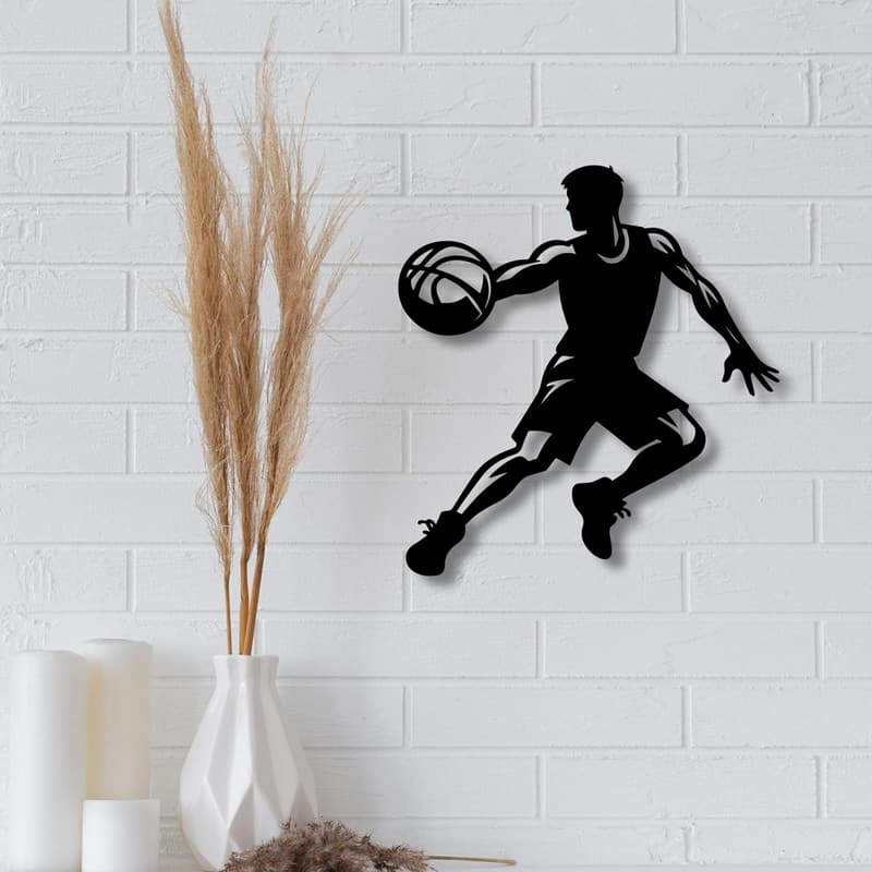 Basketball LED-Lampe aus MDF-Holz | Batteriebetriebenes Selbstbauset für Kinderzimmer