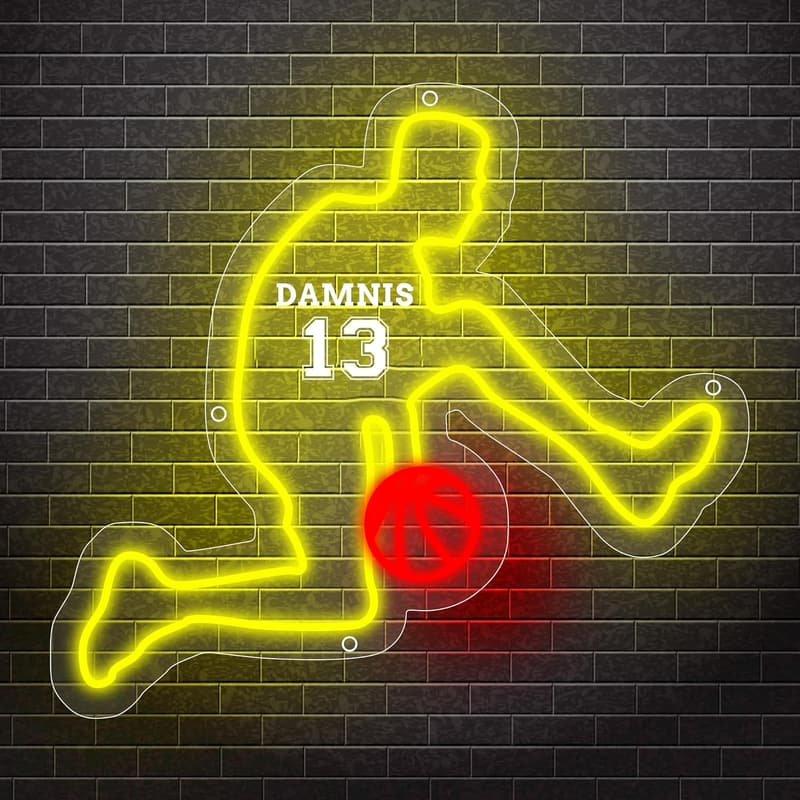Personalisierte Neonzeichen für Basketballspieler – LED Wanddekoration