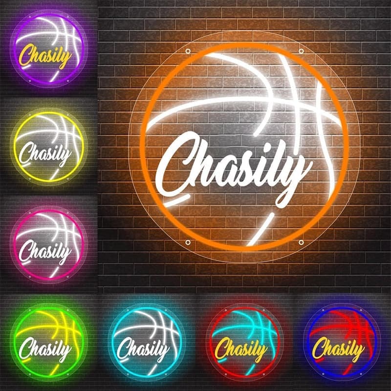 Personalisierte Basketball LED Neonlampe für Jungen – ideales Geschenk zu Weihnachten und Geburtstagsfeiern