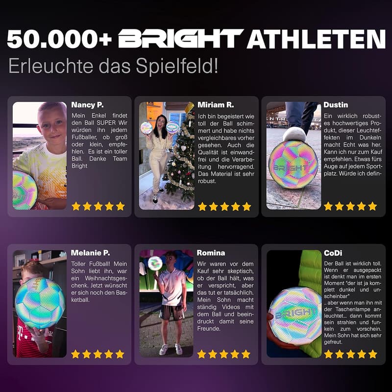 Leuchtender Basketball Größe 7 - Reflektierend für Kinder und Erwachsene
