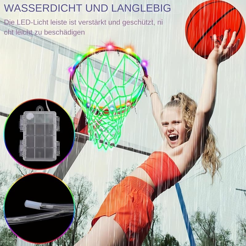 LED-Basketballkorb mit 16 Farben – Wasserdicht & ferngesteuert