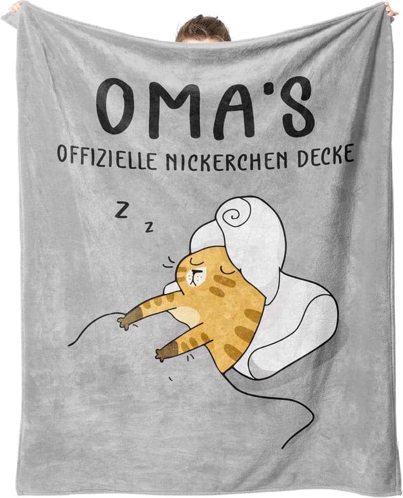 Personalisierte Flanell-Decke für Oma – Geburtstagsgeschenk 157x132 cm