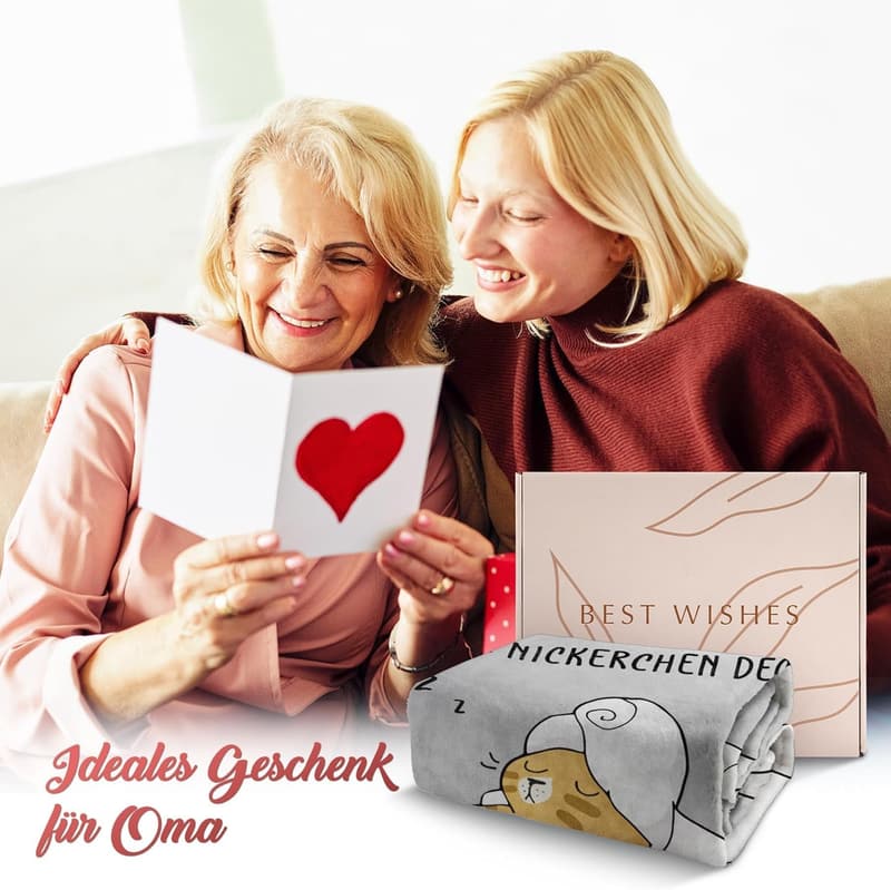 Personalisierte Flanell-Decke für Oma – Geburtstagsgeschenk 157x132 cm
