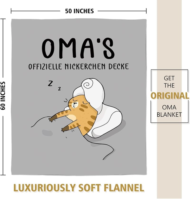 Personalisierte Flanell-Decke für Oma – Geburtstagsgeschenk 157x132 cm