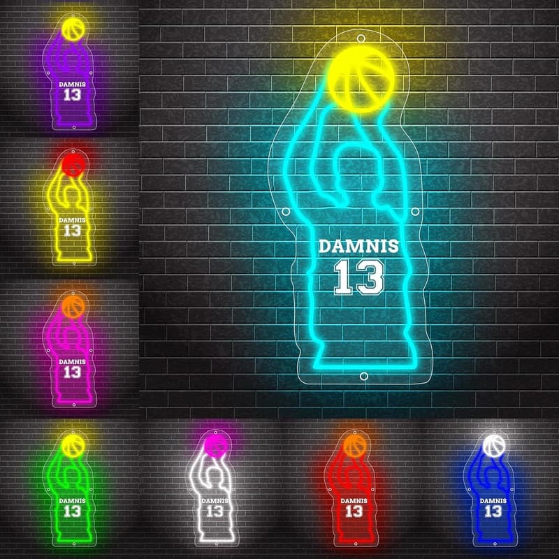 Personalisierte LED Neonzeichen Basketball für Sportliebhaber