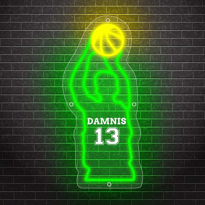 Personalisierte LED Neonzeichen Basketball für Sportliebhaber