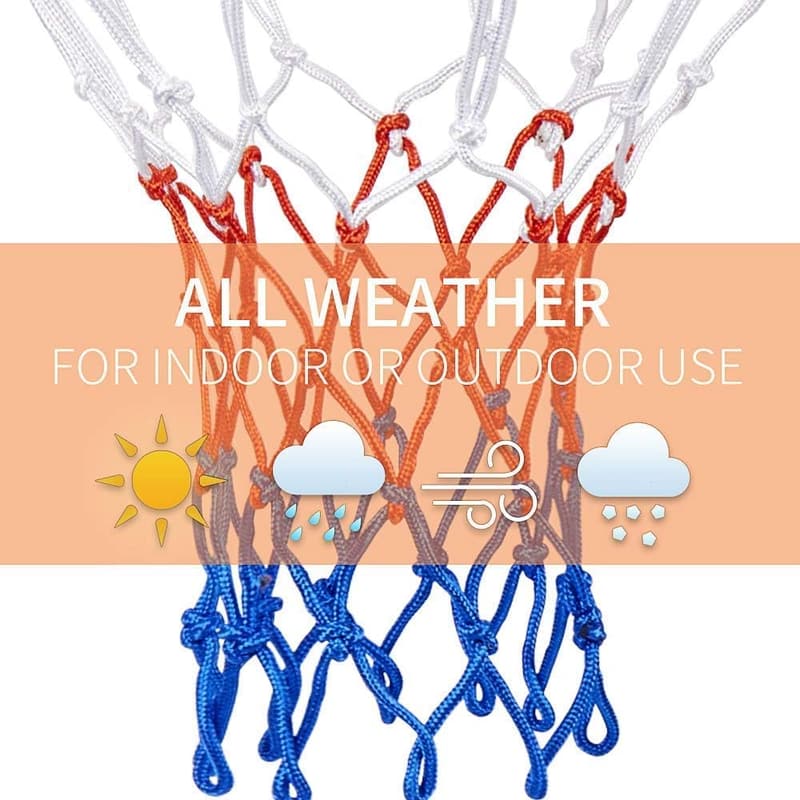 2er Set robustes Basketballnetz für Standard-Korb, wetterfest