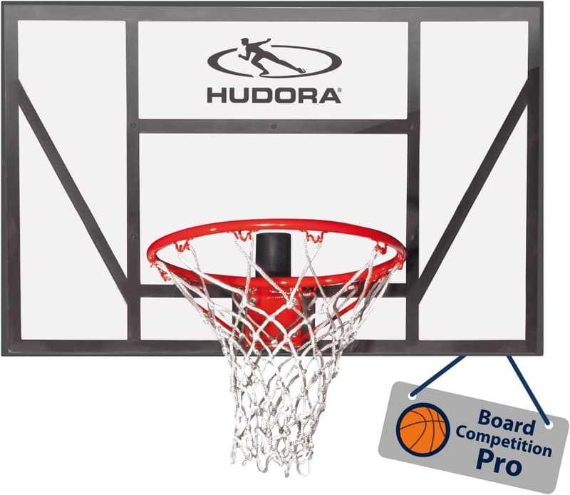 HUDORA Basketball Board Competition Pro für Garten - Wandmontage mit Dunkring