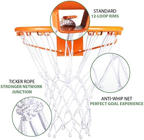 Wetterfestes Basketballnetz für Standardkörbe mit 12 Schlaufen