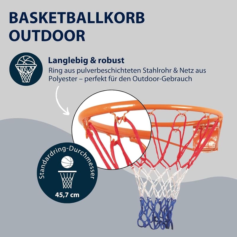 HUDORA Basketballkorb Outdoor - hochwertiger Basketballring für Kinder und Erwachsene