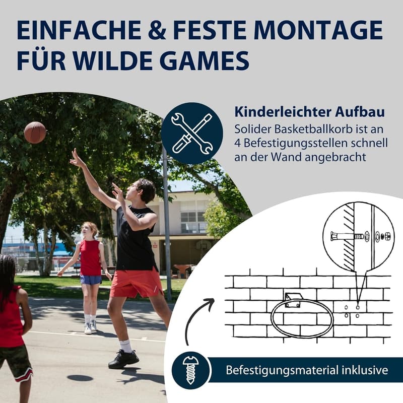 HUDORA Basketballkorb Outdoor - hochwertiger Basketballring für Kinder und Erwachsene