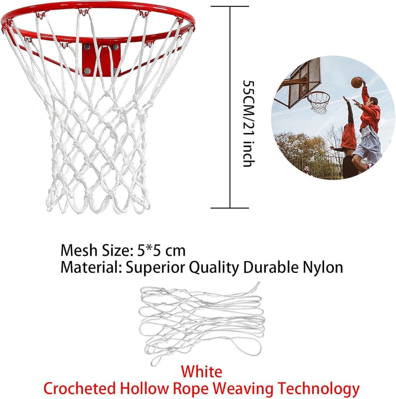 Basketballnetz 2er-Set für Standard 12 Schlaufen, drinnen & draußen