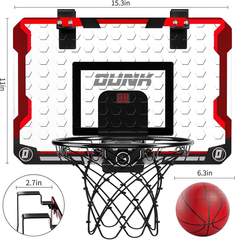 Mini-Basketballkorb über der Tür mit 4 Bällen und Scoreboard für Kinder