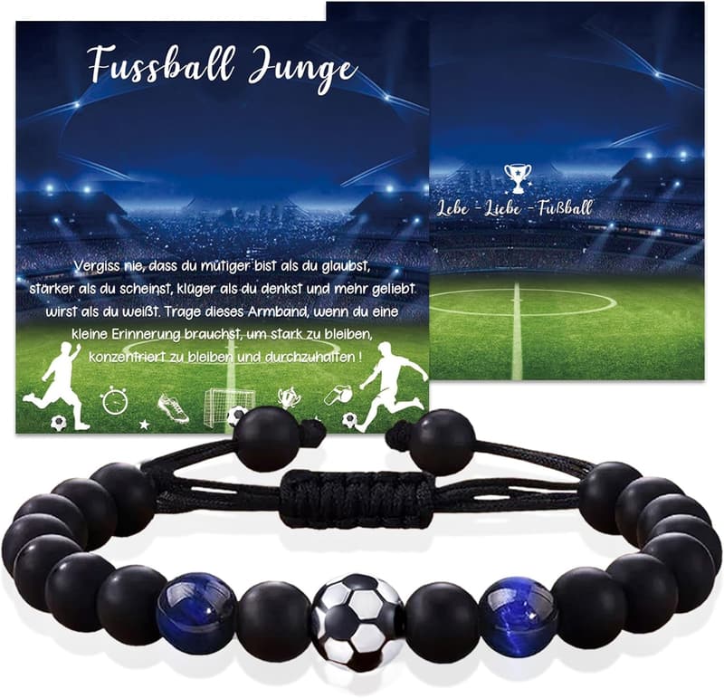 Fußballarmband zur Einschulung für Jungen, Geschenk zur Jugendweihe