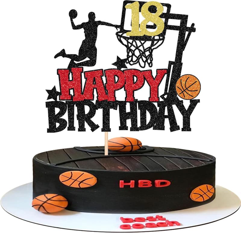 Basketball-Tortendeko für den 18. Geburtstag - Spieler Slam Dunk