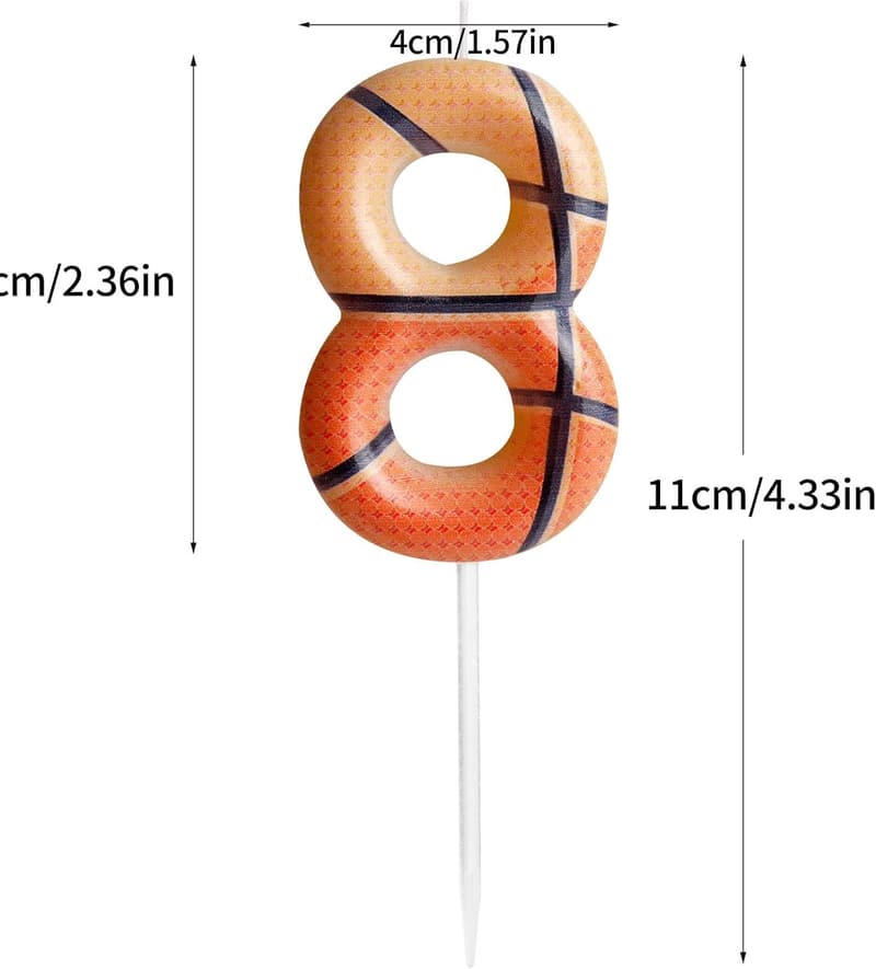 Basketball Geburtstag Kerze Nummer 10 für Kinder – Sport-Thema Deko