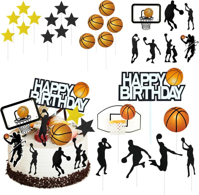 Basketball Geburtstags-Kucheneinsatz-Set, 29-teilig, für Mottopartys