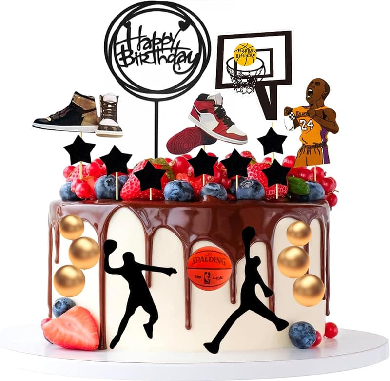 Basketball-Tortenaufleger 24er Set für Jungen - Tortendeko Geburtstag