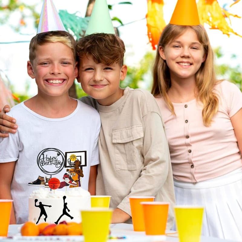 Basketball-Tortenaufleger 24er Set für Jungen - Tortendeko Geburtstag