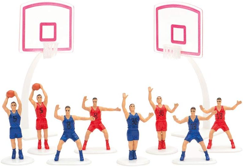 Basketball Geburtstags-Dekorationsset mit 8 Spielern und 2 Körben